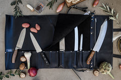 Knife Roll Bag The Classic Knives Bag  " 12-Sloth Leather Knife Bag  - Black
