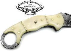 Camel Bone 8.2'' Knife Custom Handmade Fixed Blade Hunting Knife