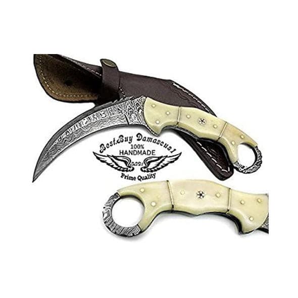Camel Bone 8.2'' Knife Custom Handmade Fixed Blade Hunting Knife