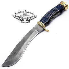 Couteau de chasse lame fixe couteau Damas Kukri couteau de chasse 13 "pour hommes