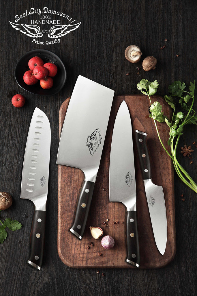 Exquisite Damascus Chef Knife Set 5 Pcs, Exceptional Quality