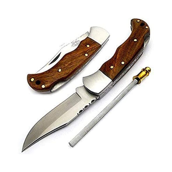 knife 6.5" Rose Wood Folding Pocket Knife 420C Stainless Steel Hunting Knife Pocket knife set