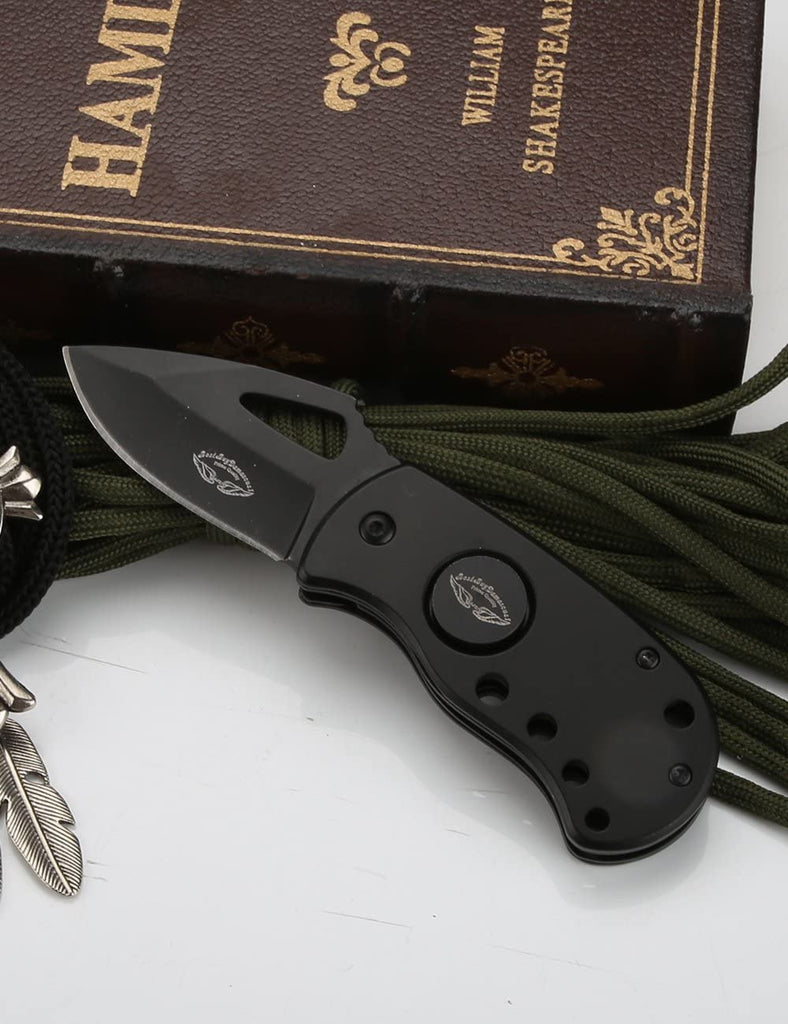 Knife 440c Steel Pocket Knife Hunting Folding Knife Black Pocket Knives Gifts for men
